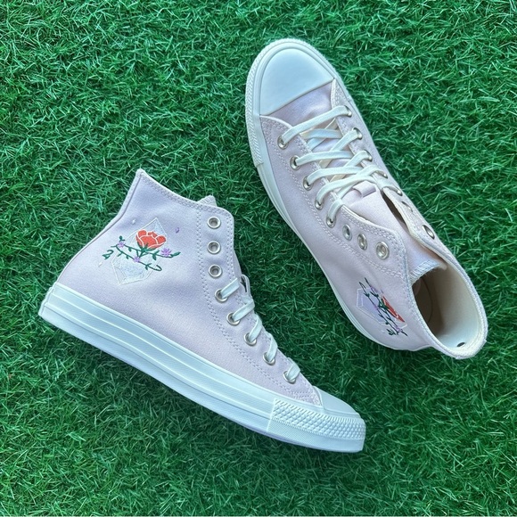 💝Converse Chuck Taylor All Star Ctas Hi Barely Rose Crystal Magic - Picture 6 of 10